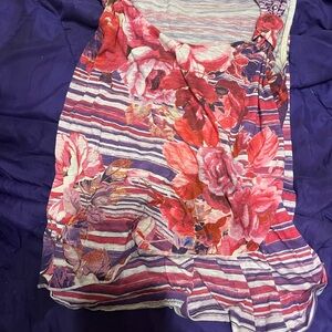 Cato Multicolor Floral Striped Blouse